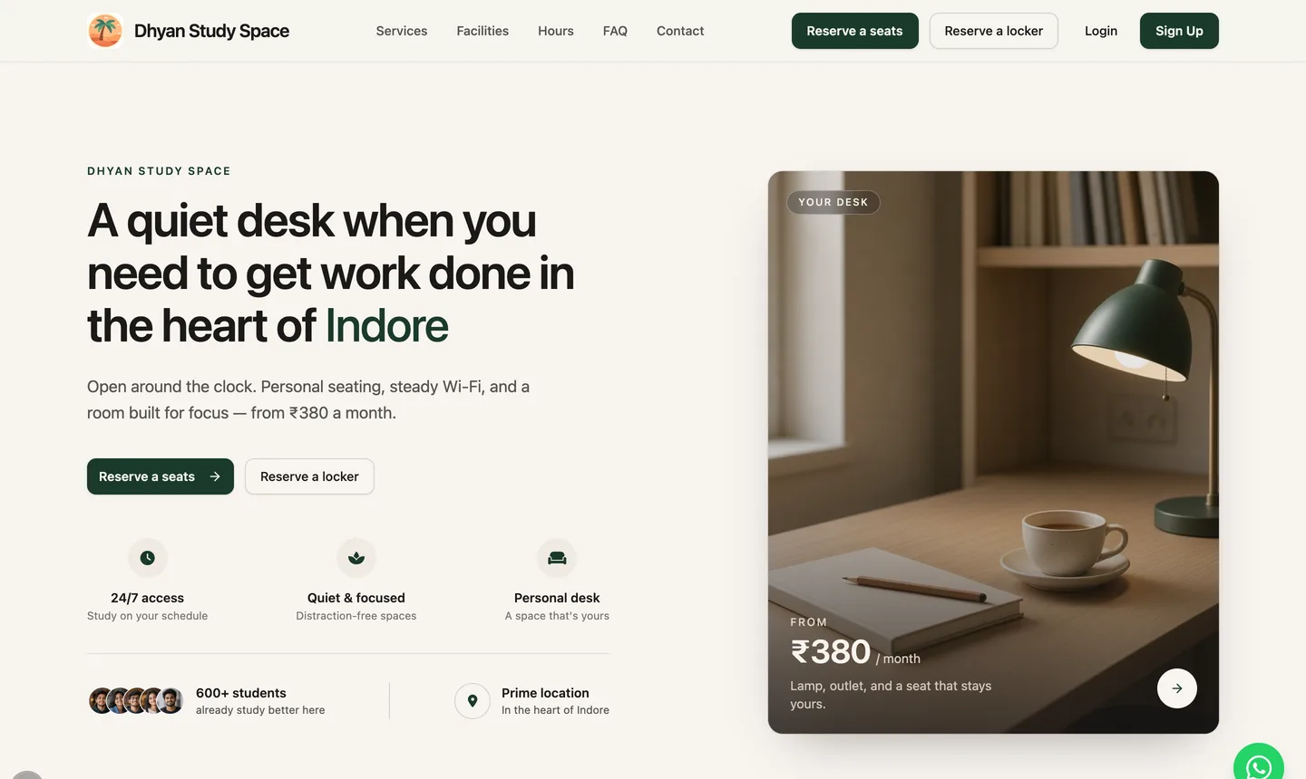The Editorial homepage design for a study library website